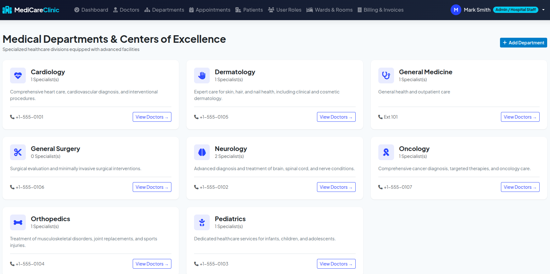 Clinical Consultations & EMR Screenshot